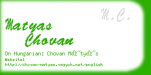 matyas chovan business card